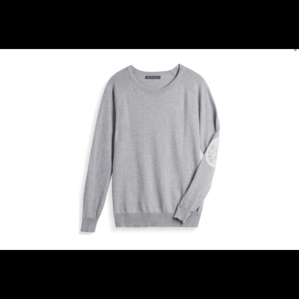 Brixon Ivy Grey Sweater w/lace elbow patch detail